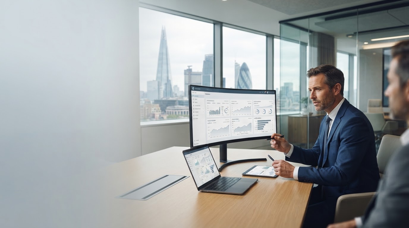 Marex Financial Group predictive analytics dashboard displayed on a workstation screen